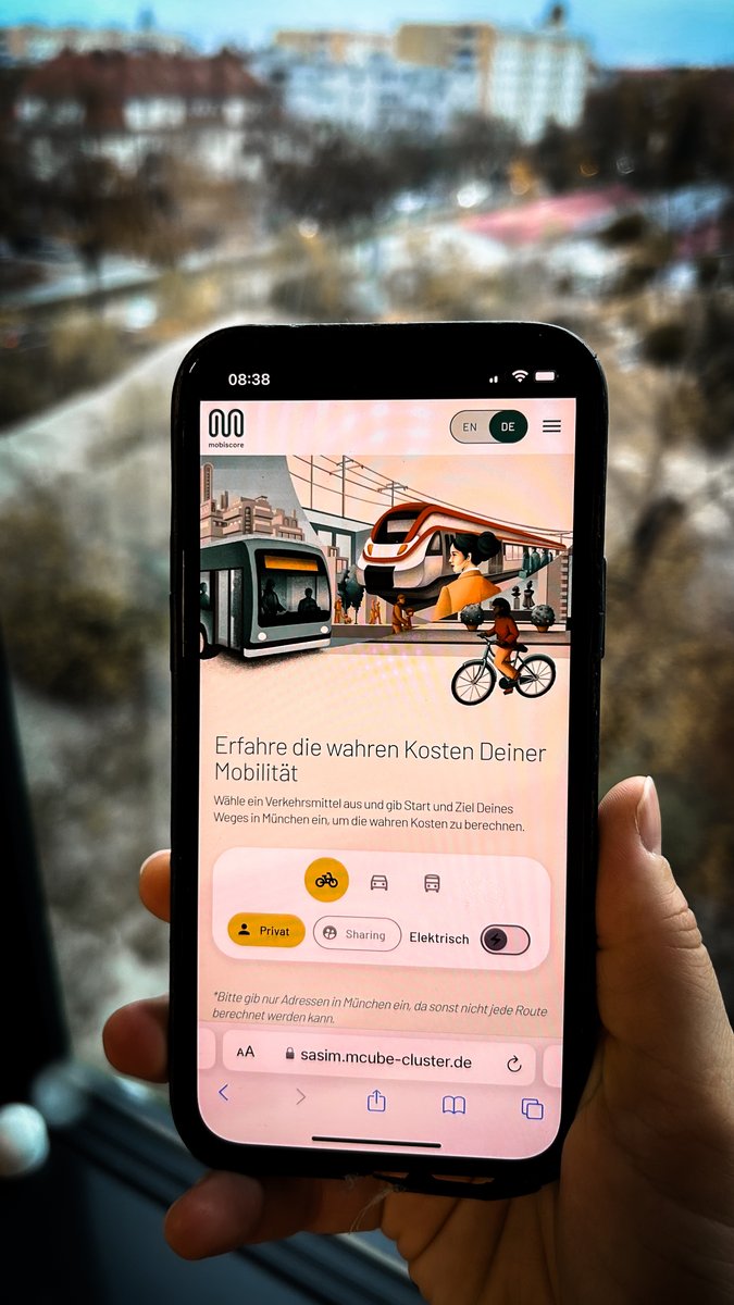 🚦💸Münchner*innen, seid ihr bereit, den wahren Preis eurer Mobilität zu entdecken? Jetzt geht das – mit dem neuen MCube SASIM Vollkostenrechner!

🤳Checkt unser Online-Tool und seht, was unsere Mobilitätsentscheidungen wirklich kosten: 
sasim.mcube-cluster.de

#Clusters4future