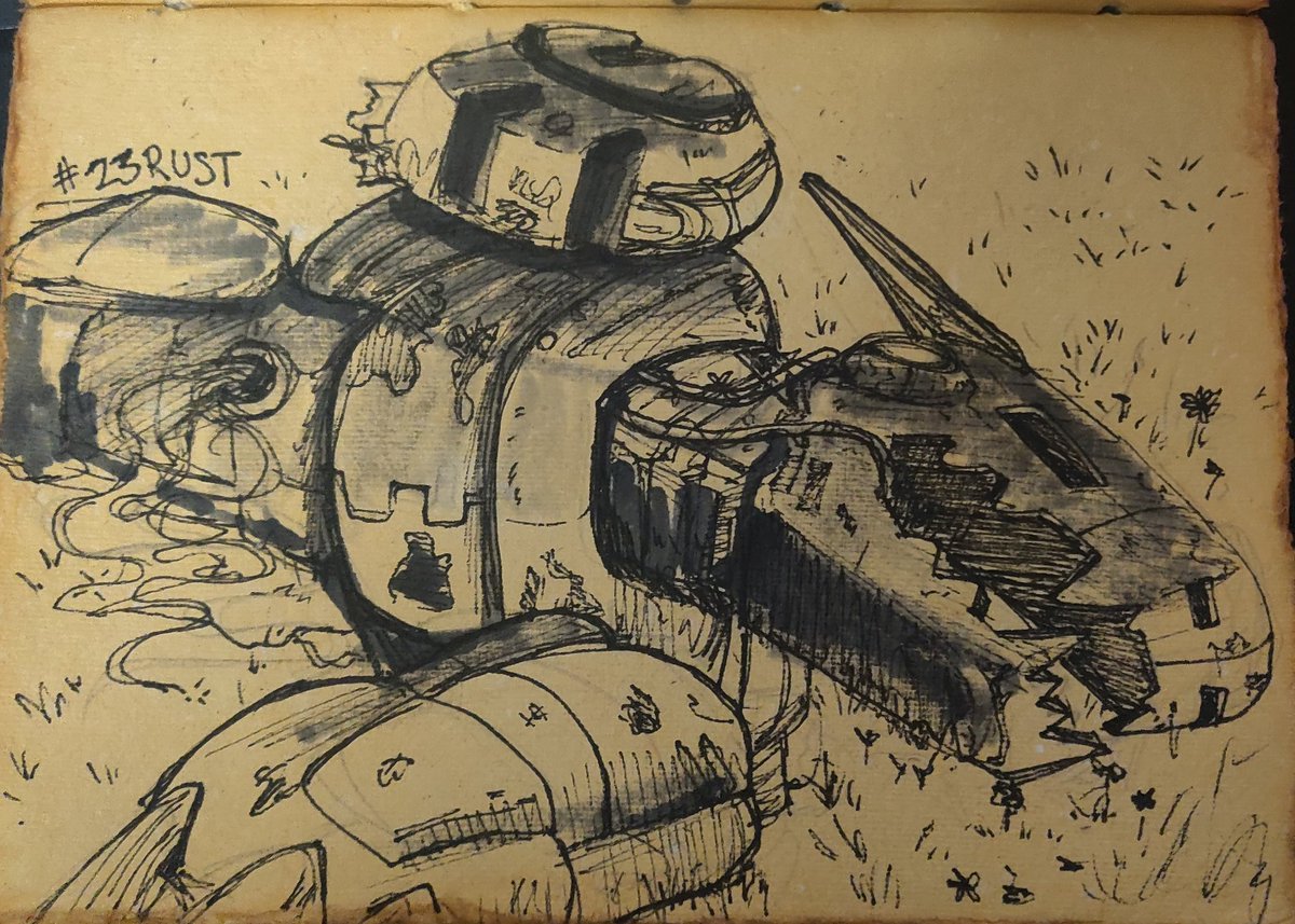 WhateverCryptid's tweet image. What if digimon didn't turn to code when they died 
--- 
#inktober2024 #rust #digimon #machinedramon 
---