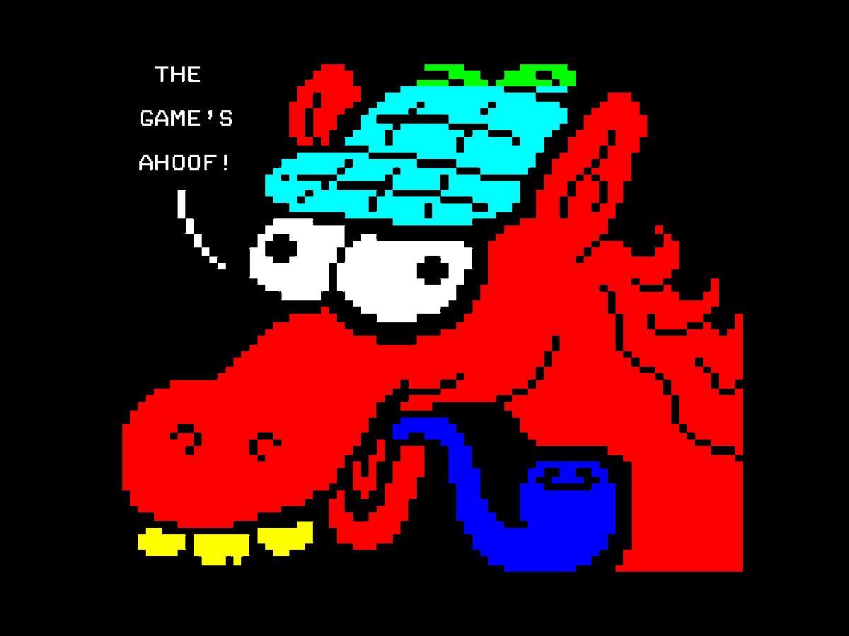 losso3000's tweet photo. Sherlock Horse joining this week’s #WeeklyTeletextArt prompt, “horsepower” https://t.co/FDKEai3DM4