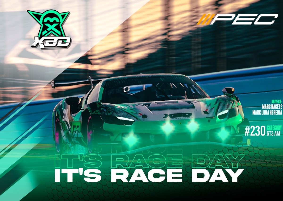 The PEC is back! 

Tomorrow we will be from Watkins Glen, racing the third race. 

🏎️ GTP
👤 <a href="/alberto_g85/">Alberto García</a> 
👤 <a href="/luismacayt/">luismartinez8</a> 
👤 <a href="/Pabloalvarezreq/">Pablo</a> 

🏎️ GT3 I
👤 <a href="/tuxoniano/">Alberto Moreno Sánchez</a> 
👤 <a href="/IZer91/">Roberto C Freezer</a> 

🏎️ GT3 II
👤 <a href="/HageleMarc/">MarcHagele</a> 
👤 <a href="/MLuna2107/">Mark Luna Heredia</a> 

We are ready!🤟🤜🤛

#GreenPower #GoXBD