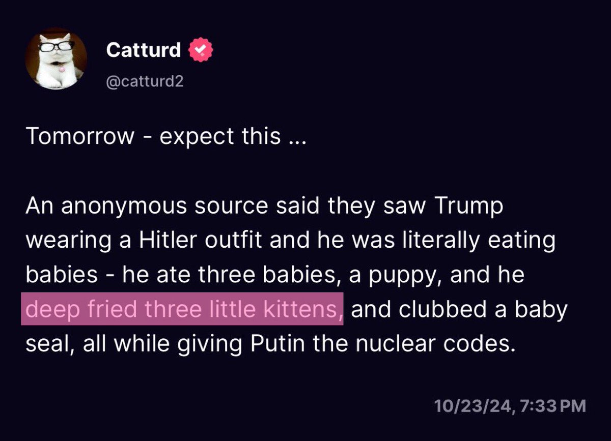 How we know this is a pathetic attempt at humor – we’ve recently learned Trump doesn’t even know what a deep fryer is, much less how to use one.