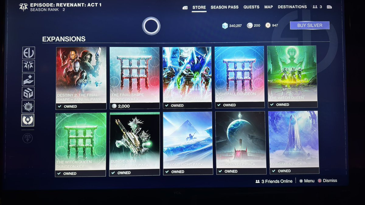 tlam's tweet photo. @BungieHelp my brothers account is not showing this season or the dungeon key even though he owns the Final Shape + Annual Pass. https://t.co/jbZTEyR4eu