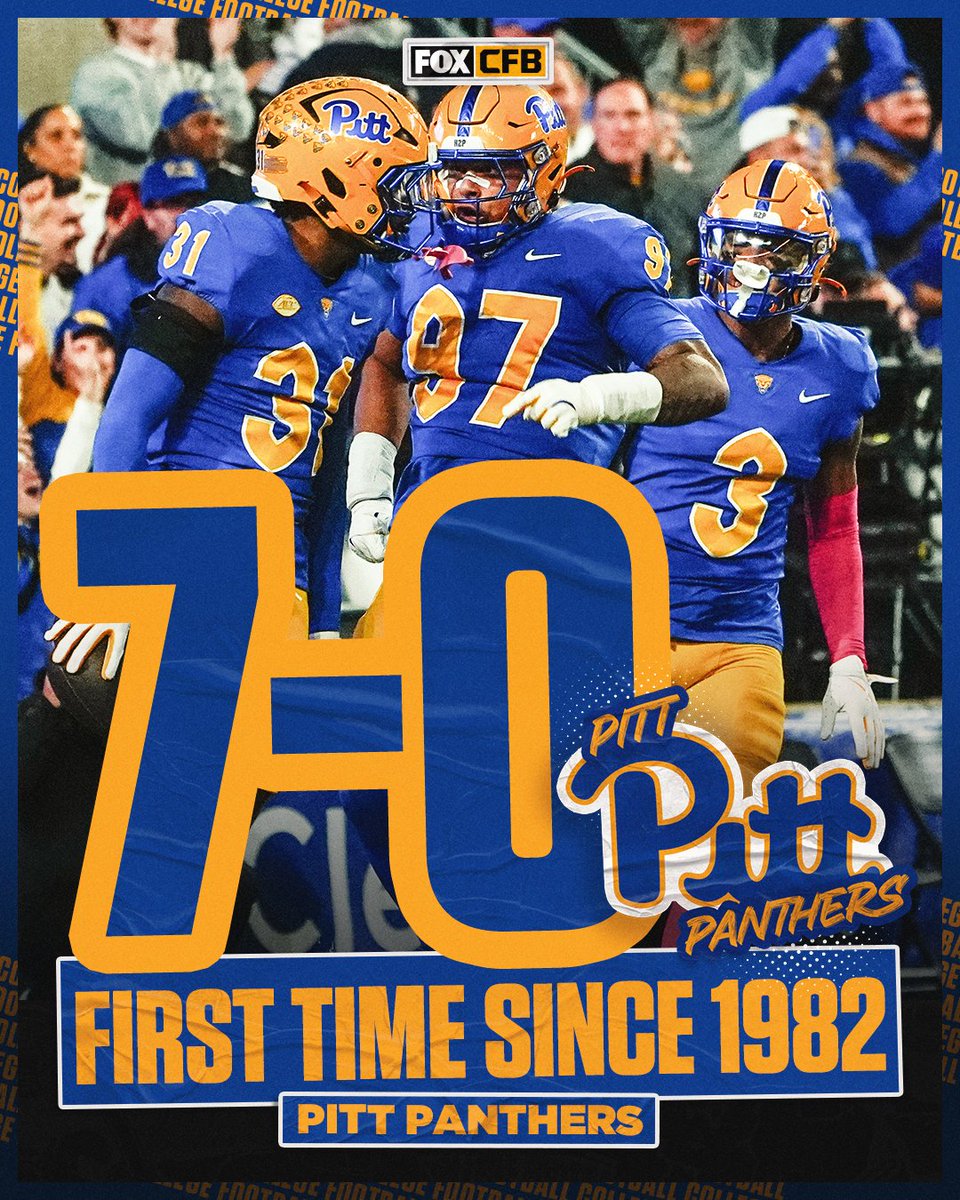 FOX College Football (@cfbonfox) on Twitter photo 7️⃣-0️⃣
After a dominant win vs Syracuse, <a href="/Pitt_FB/">Pitt Football</a> improves to 7-0 for the first time since 1982 💯 7️⃣-0️⃣
After a dominant win vs Syracuse, <a href="/Pitt_FB/">Pitt Football</a> improves to 7-0 for the first time since 1982 💯