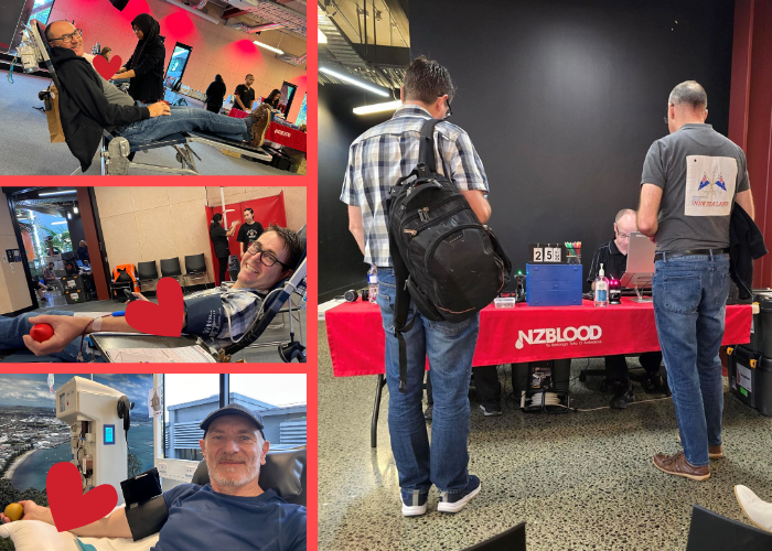 As we gear up for the upcoming long weekend, Theta Team Red are getting a different type of mahi completed ❤️Here's some of our 'Theta NZ Team Red' group of donors - the legends in action.
Looking sharp you guys!

#NZBlood 
#SaveLives