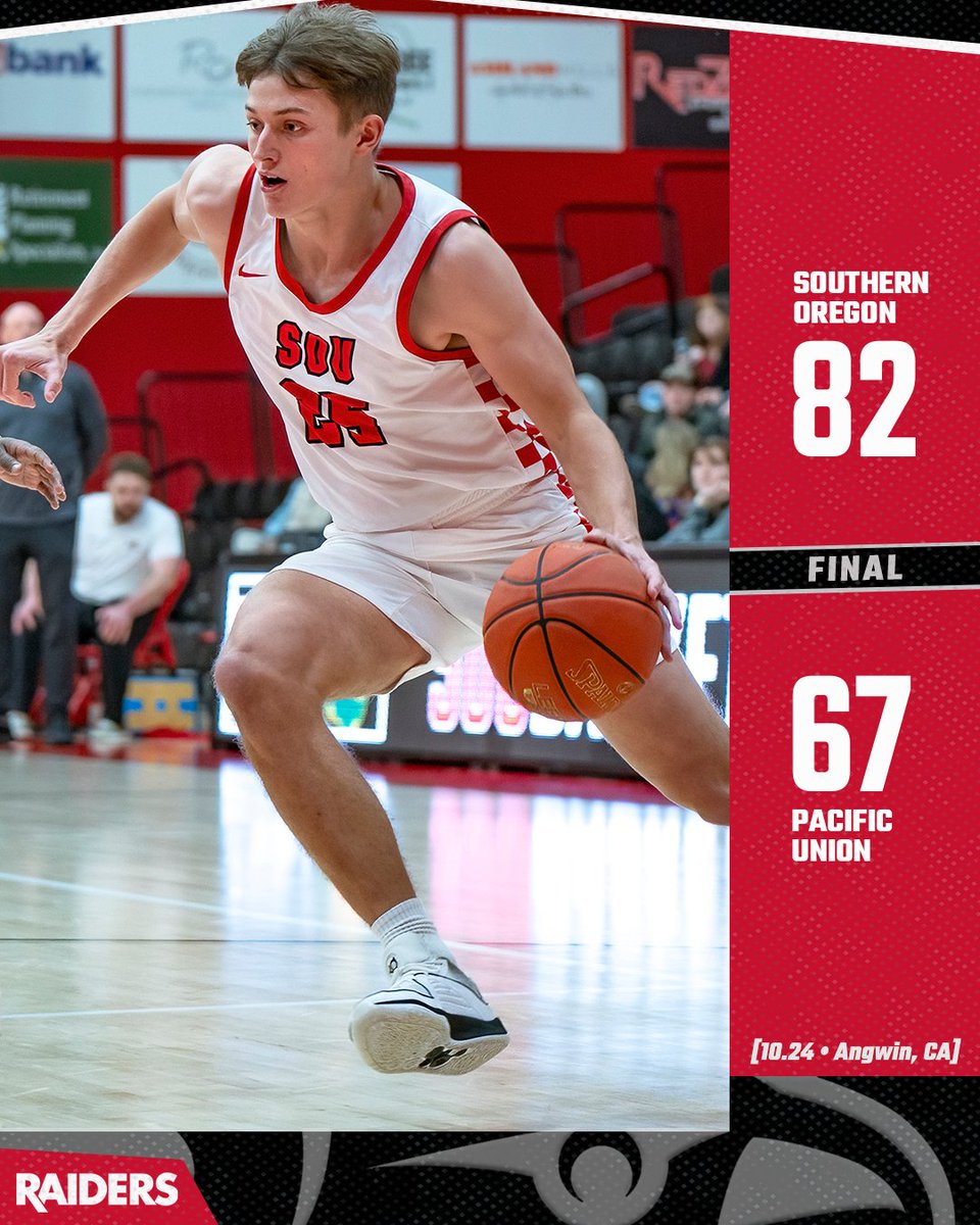 Season-opening win for <a href="/SOURaidersMBB/">SOU Men’s Basketball</a>!

🔴 Liam Clark | 20 pts, 6 reb, 9-13 fg
⚪️ Bryce Dyer | 10 pts, 8 reb, 4 ast
⚫️ Elijah Jackson | 12 pts, 5-6 fg