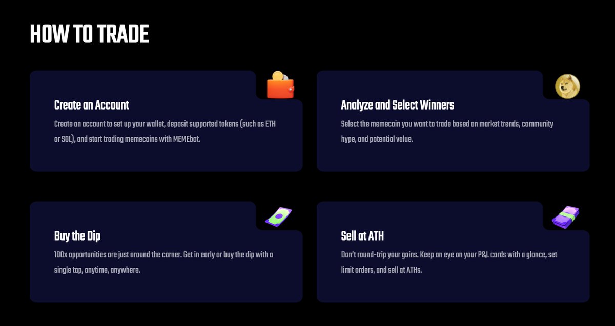 Start trading with MEMEbot🤖📈 today!

Unlock the next level of memecoin trading with our Telegram bot ➡️ Fast, simple, and efficient trading on SOL and EVM chains.

Elevate your trading game 👉 memebot.kyoko.finance