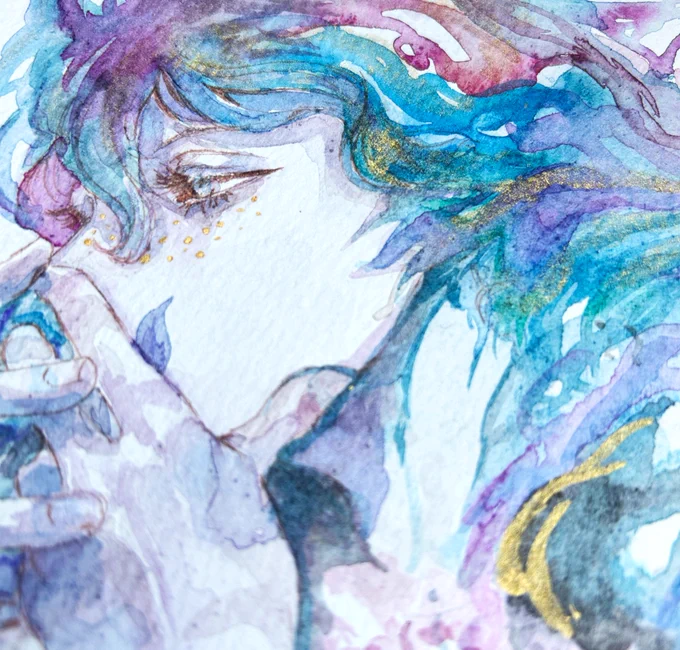 【原画追加のお知らせ】  BASEにて新作の原画を1点追加しました。  そばかすをキラキラさせましたかわいい#水彩 #原画販売  原画詳細は  