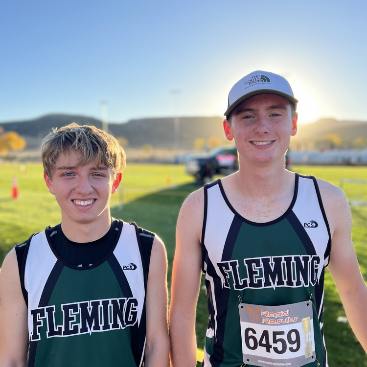 HolyokeRe1J's tweet photo. Congratulations to Teagan Martin and Jared Betley (Fleming) for qualifying to run in the  State Cross Country meet 11/2 in Colorado Springs. Teagan and Mason Sprague ran with Fleming this year. Teagan finished 10th, Jared 14th, &amp; Mason 62nd out of 82. The team finished 6th. https://t.co/odOijynUIZ