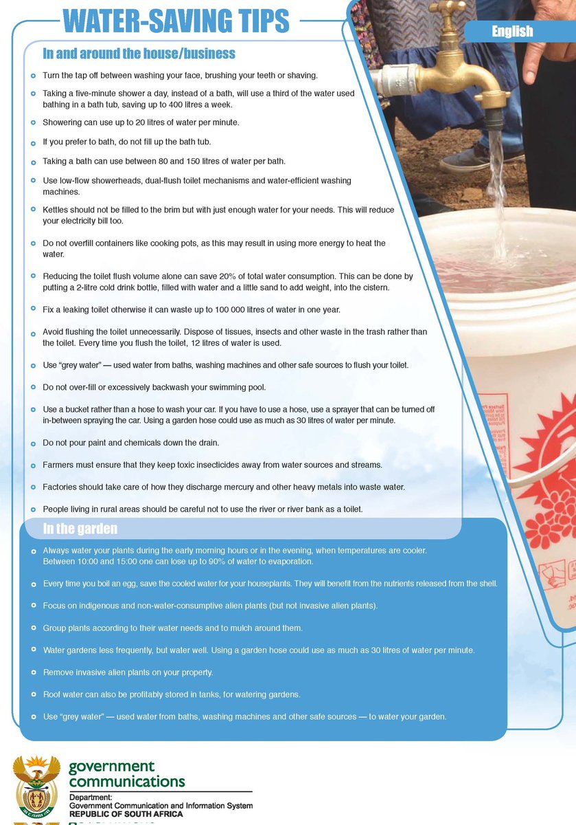 GCIS_Ekurhuleni's tweet image. #ActNowSaveWater #EveryDropCount, water is life, precious and irreplaceable commodity. 

@GCISGauteng @GCIS_IRC @GautengProvince @City_Ekurhuleni @GCIS_Sedibeng @GcisJoburg @GcisWestrand @GcisTshwane @CityofJoburg @CityTshwane @GDCoGTA @GovernmentZA @GCISMedia