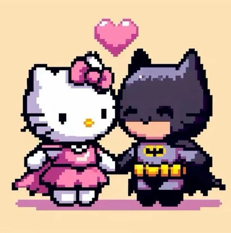 He was a batman boy and she was a hello kitty girl