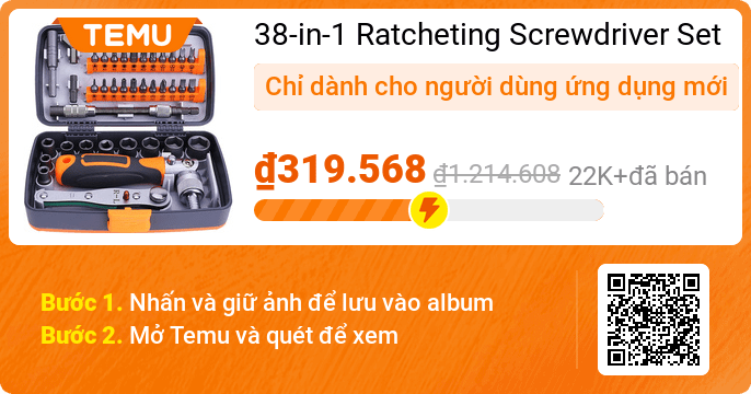 38-in-1 Ratcheting Screwdriver Set - Perfect for Home Repair &amp; DIY Projects!
🎉 Ưu đãi độc quyền [₫319.568] -73%
👉 đường link mặt hàng: temu.to/k/ucbno2n7n37
⚠️ Mỗi người dùng ứng dụng mới chỉ có thể hưởng ưu đãi này một lần