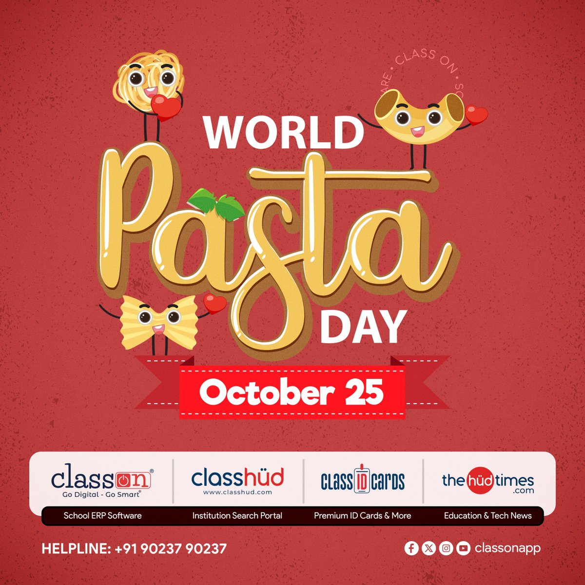 classonapp's tweet photo. 🍝 Celebrate World Pasta Day! 🌍 Dive into Deliciousness Today! 

#WorldPastaDay #PastaLovers #Mangia #Schoolerpsoftware #Erpmanagement #ClassON https://t.co/HXbgkTykGp