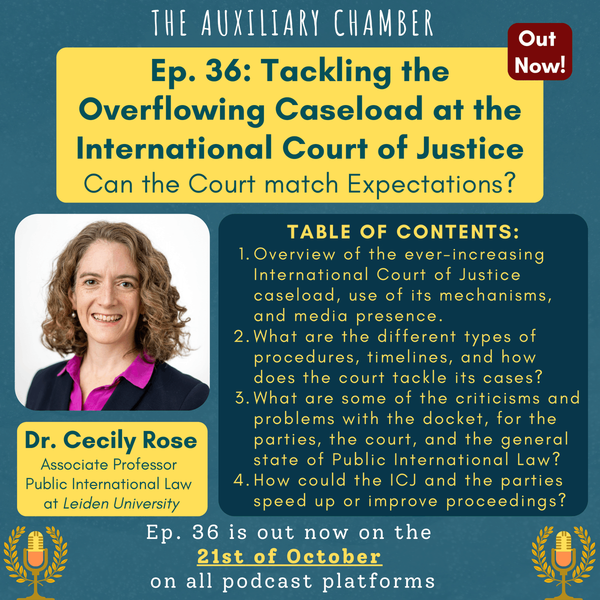 TheAuxiliaryCh1's tweet photo. 🎙️Ep. 36 is out now! Can the International Court of Justice Match the World's Expectations?🎙️

The podcast is thrilled to present this brilliant new episode with Dr. Cecily Rose on: ‘Tackling the Overflowing Caseload at the ICJ'.

Listen on all platforms: https://t.co/H7hwkfc9b9 https://t.co/jgIOvx3OTH
