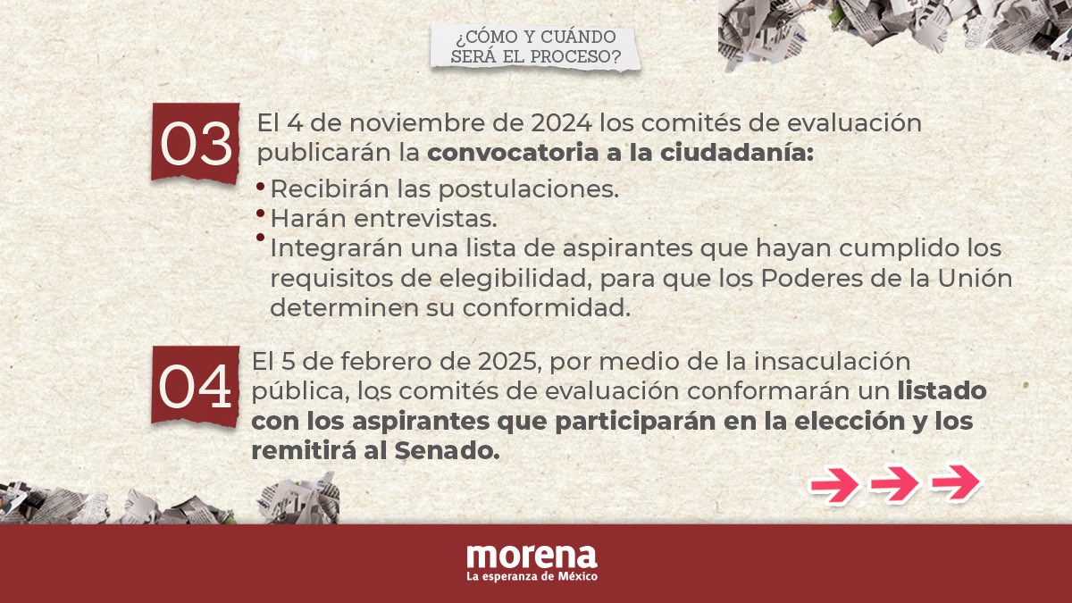 PartidoMorenaMx's tweet photo. ¿Tienes dudas sobre cómo será el proceso para elegir a jueces, magistrados y ministros? 

Es muy fácil y aquí te lo contamos. 

Estamos construyendo un Poder Judicial del pueblo y para el pueblo. https://t.co/hGvjItX8yH