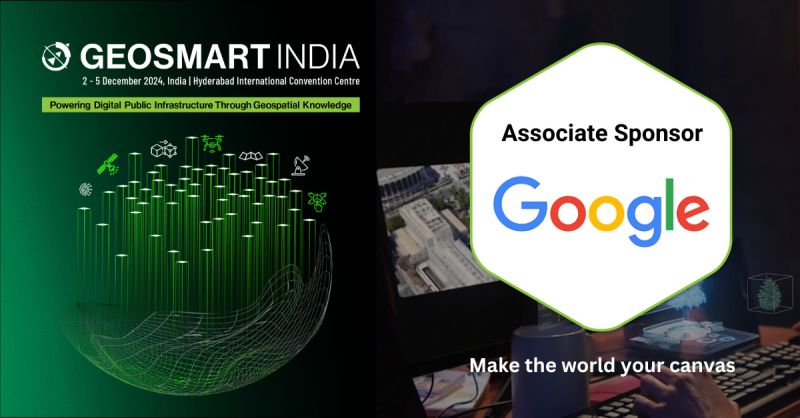 #GeoSmartIndia | We’re excited to announce <a href="/Google/">Google</a>  as our Associate sponsor and Exhibitor at GeoSmart India 2024.

Join Google at the GeoSmart India, scheduled for 2-5 December 2024 in HICC, Hyderabad

Booth No. 25

Register your Spot: lnkd.in/g8gBtVeP