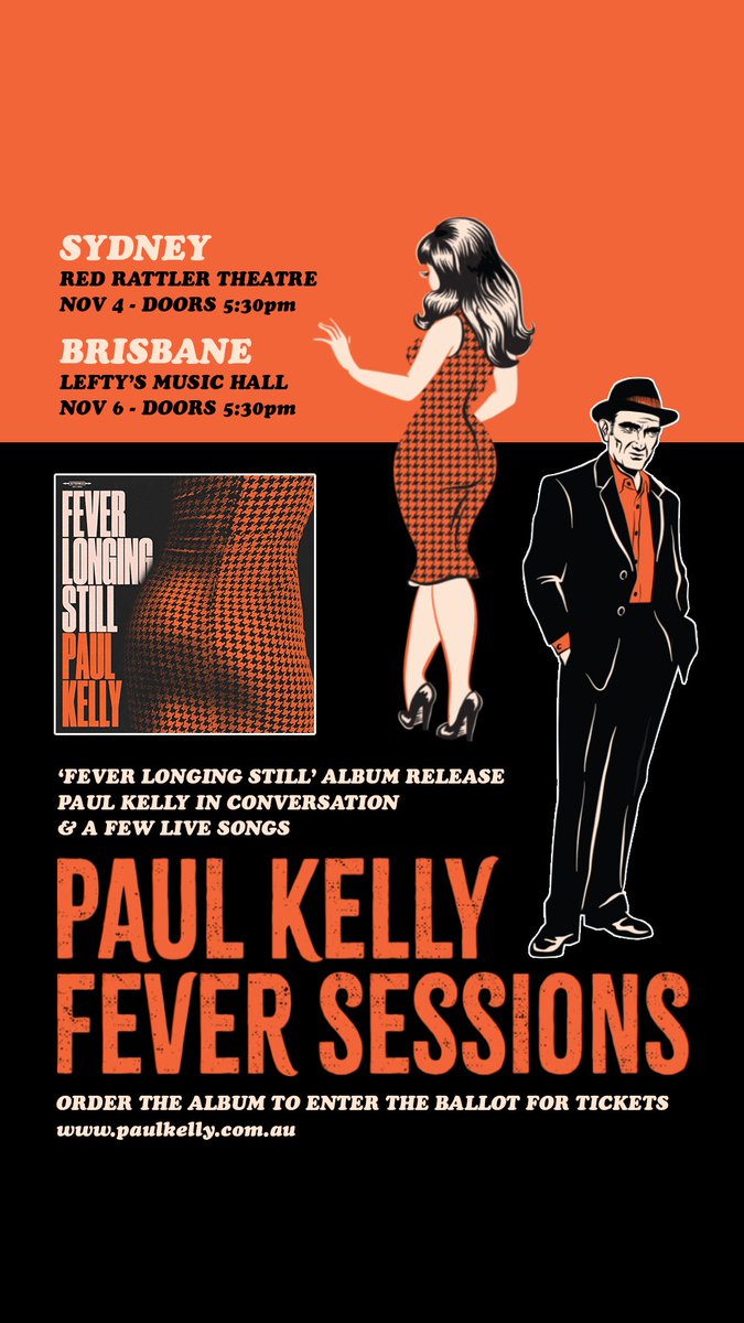 Paul Kelly (@paulkelly) on Twitter photo The Fever Sessions ballot is open 'til Nov 1st (album release day!) Paul will be having good chats with <a href="/SarahKanowski/">Sarah Kanowski</a> in Brisbane & <a href="/lcysmth/">Lucy Smith</a> in Sydney ā¤ļø Team PK The Fever Sessions ballot is open 'til Nov 1st (album release day!) Paul will be having good chats with <a href="/SarahKanowski/">Sarah Kanowski</a> in Brisbane & <a href="/lcysmth/">Lucy Smith</a> in Sydney ā¤ļø Team PK