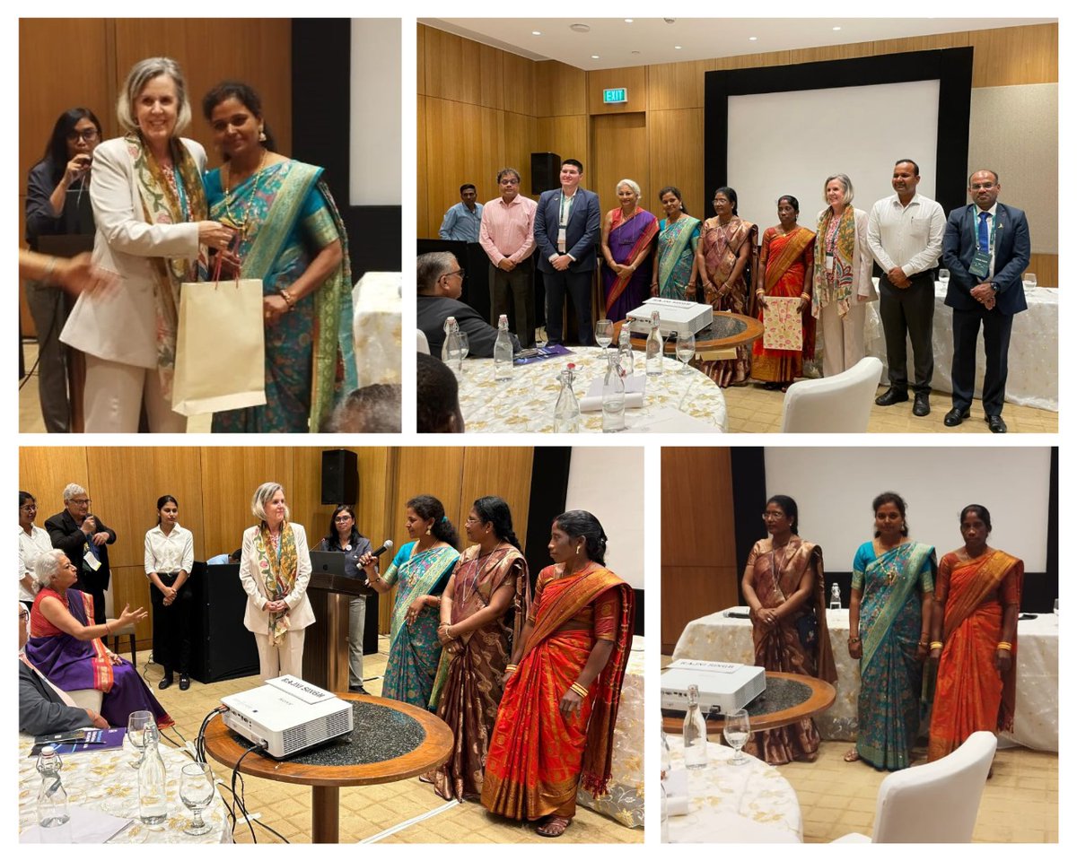 Austrade and Women in Mining at the annual CII Global Summit on 24 Oct  2024 proudly showcased Rajni Tuti (Dumper Operator), Akriti Singh (Electric Drill Operator) and Taruna Kumari (Security) from Pakri Barwadih operations. Empowering women in mining! #CII2024 #WomenInMining #PB