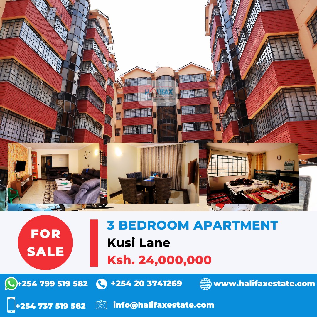 dev_octocore's tweet image. The apartment is located on Kusi Lane, 3rd Parklands, and has 3 Bedrooms (2 en-suite).
The apartment is on the 4th Floor with a 2,800 sq. ft buildup area.
The unit is well-lit, with modern upholstery, large cabinets, and a spacious lounge with a separate kitchen and dining area.…