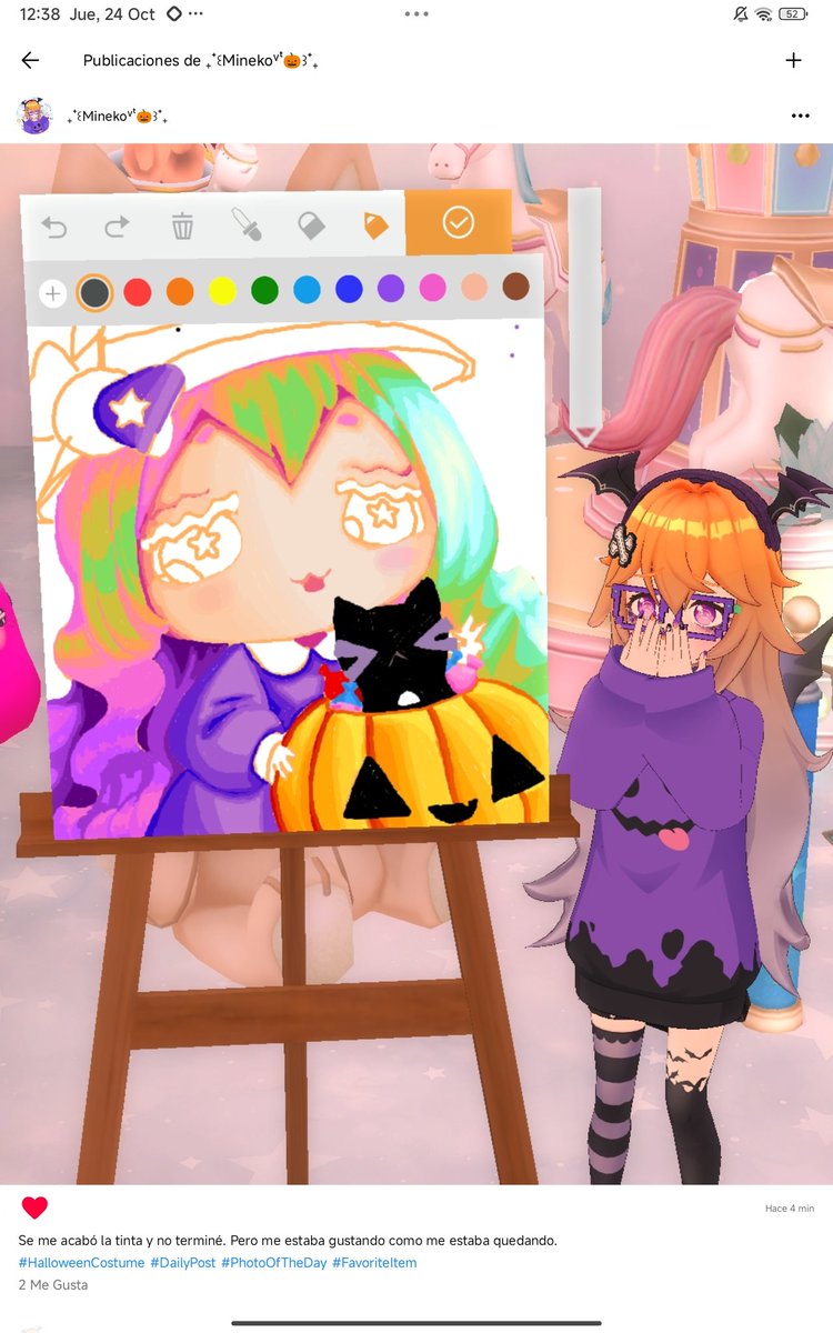 MinekoVT's tweet photo. I made this drawing for Halloween, it was supposed to be a little chibi witch... I ran out of ink and couldn't finish it. Please Reality remove the ink bidding... It's random how quickly it runs out sometimes.
#Realityapp #realityartclub #art #arte #doodle #pixelart #inktuber https://t.co/7R3kxzghxr