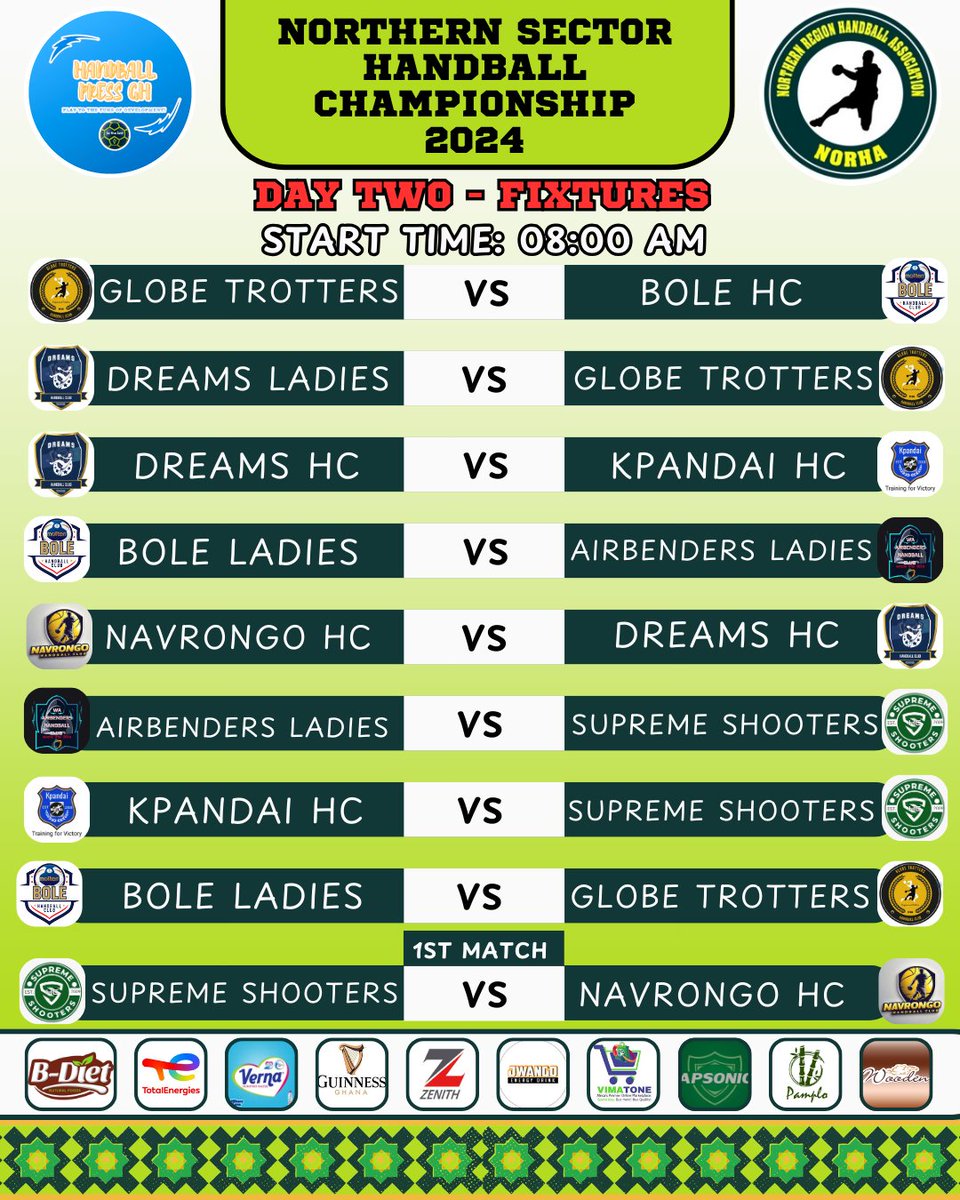 Day Two - Fixtures 

#NOHSC2024 #Handball #HandballPressGH