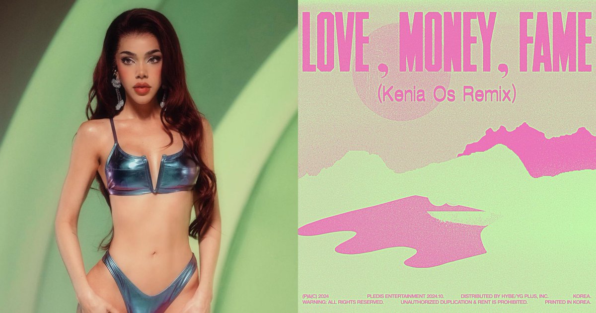 NipeLatino's tweet photo. REINOTA!!! Kenia OS fará parte do Remix de "LOVE, MONEY, FAME" do SEVENTEEN, um dos grupos de K-Pop mais famosos do mundo. A colaboração está prevista para ser lançada no dia 8 de novembro. Ansiosos? 🇲🇽🇰🇷 https://t.co/LHFx1ExQDP