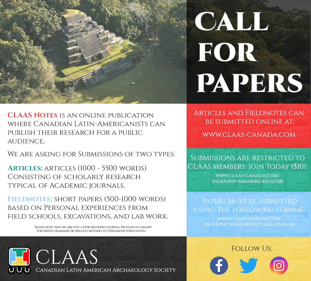 CLAAS wants to hear from you! Send us a paper or abstract on your latest research by December 15 to have your work published in our next volume of CLAAS Notes (coming out in June 2025). Visit our website for more info 📚🏺🦙
