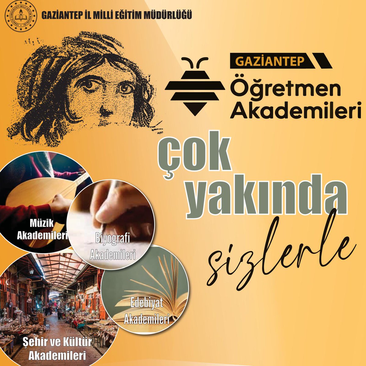 Millî Eğitim Bakanlığı öncülüğünde Gaziantep İl Millî Eğitim Müdürlüğü tarafından Gaziantep Öğretmen Akademileri kuruldu.✅

Gaziantep Öğretmen Akademileri kapsamında "Müzik, Edebiyat, Biyografi, Şehir ve Kültür Akademileri" çok yakında başlayacak.💐

#EğitimŞehriGaziantep'e