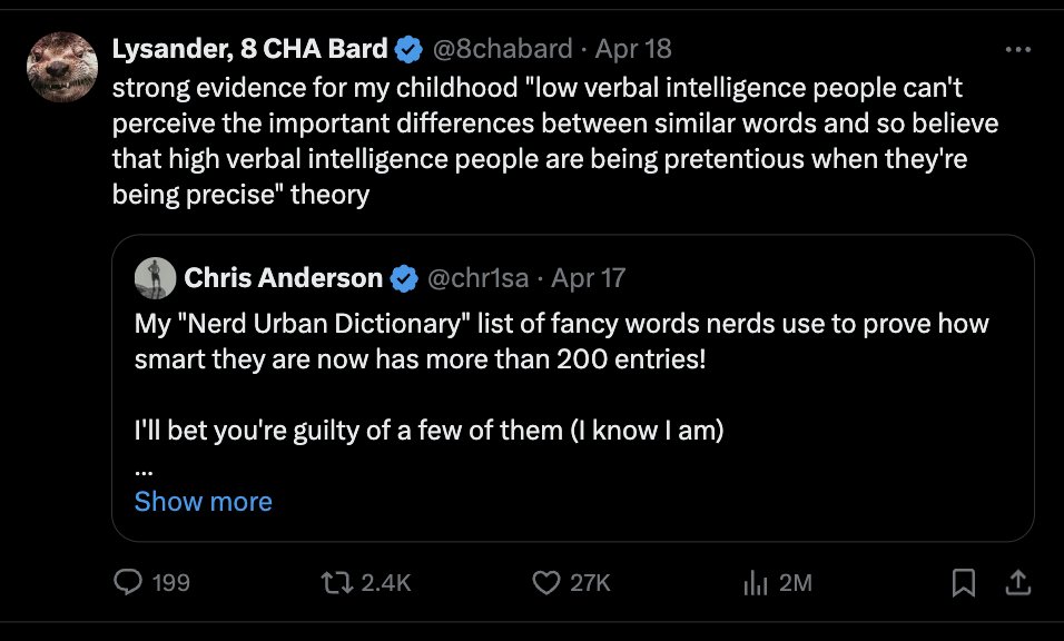 Lysander, 8 CHA Bard tweet media