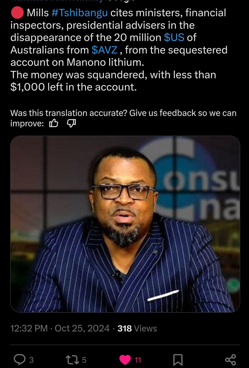 NikkyIntheWorld's tweet photo. @politicocd RAWBANK refuse miner @AvzMinerals 🇦🇺 request for evidence of $20M heist.
Journalist Tshibangu wants to reveal the names, but was arrested
Why did police silence him?
#AVZ 🇦🇺🇨🇩 Lithium @Rawbank_sa
@ChristianLukusa #SimonCong🇨🇳
https://t.co/QcZycfZbJI https://t.co/fnwKBf9VP4