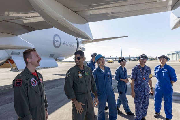 USForcesJapan's tweet photo. FRIDAY'S FACT:
Did you know that this year, the Australian and Canadian militaries are participating in #KeenSword25 alongside U.S. and Japan forces? Approximately 45,000 personnel from 🇯🇵🇺🇸🇦🇺🇨🇦 will exercise the critical capabilities required to support the defense of Japan. https://t.co/oVF6LykkPw