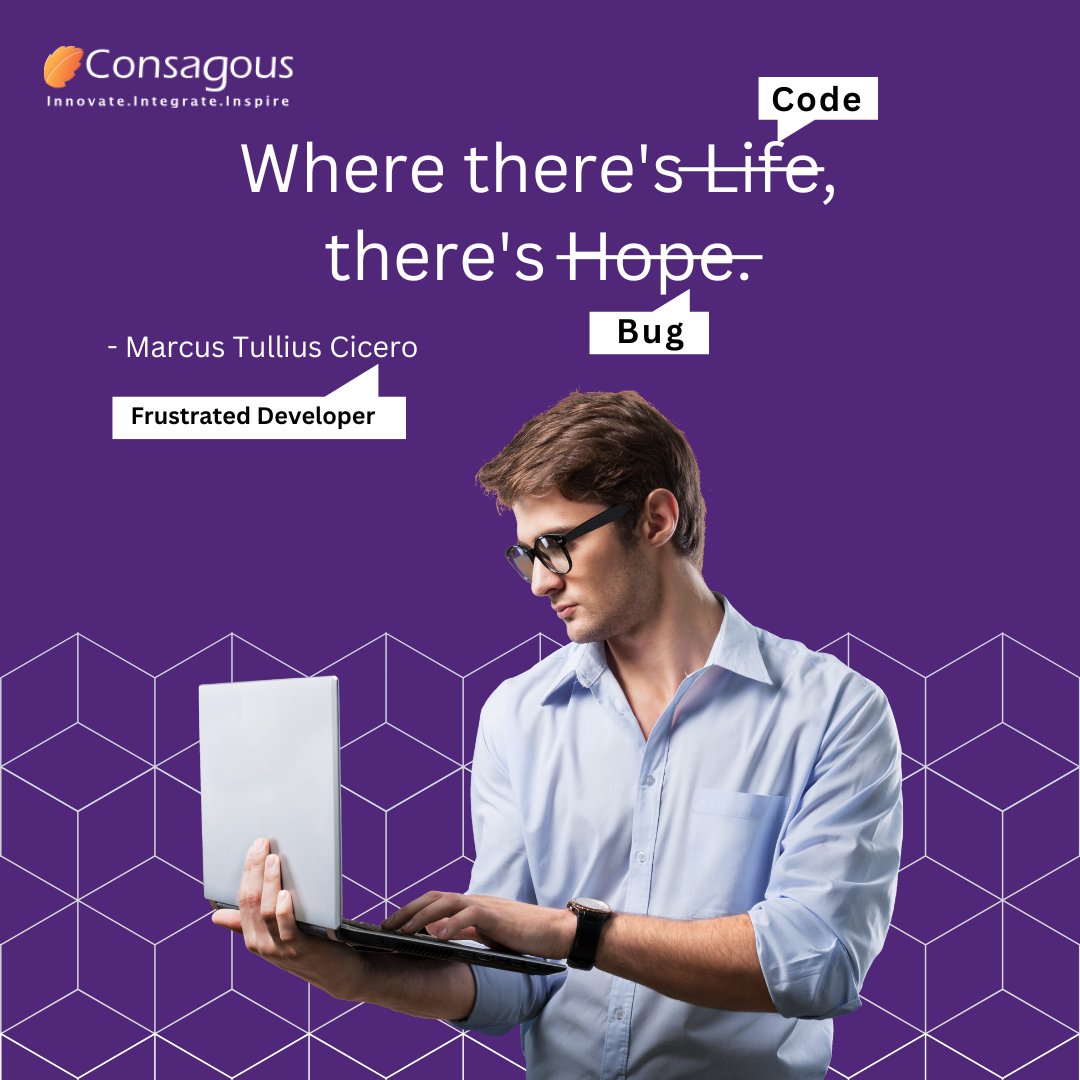 consagous's tweet image. When there&apos;s code, there are bugs. But with every bug comes a solution! 💻 Debugging is just another word for problem-solving. Keep going, developers! You got this! 🚀

#DeveloperLife #CodingProblems #Debugging #ProgrammingHumor #TechLife #SoftwareDevelopment #CodeLife