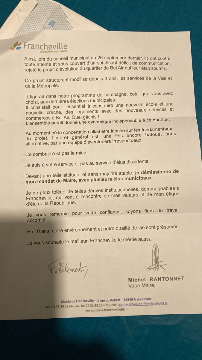 Quel gâchis dit le maire dans sa lettre antidatée payée par nos impôts ! Il n’a juste pas supporté que le projet de bel air devienne un projet collectif et non SON projet.