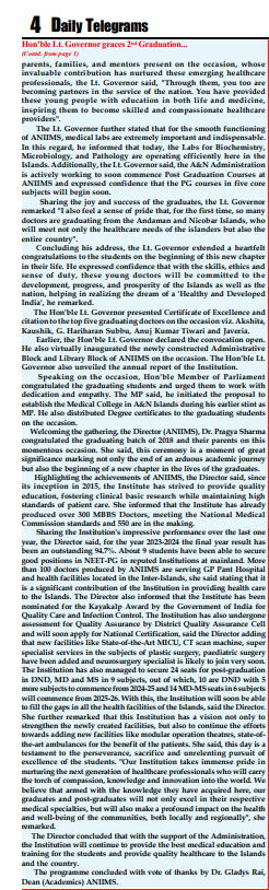 #IslandsDevelopmentAgency
#NewAndamans 

<a href="/Admiral_DKJoshi/">Admiral D K Joshi</a> graced the 2nd Graduation ceremony of #MBBS batch-2018 of <a href="/AniimsPortBlair/">ANIIMS Port Blair</a> held at Ambedkar Auditorium #SriVijayaPuram and inspires the ANIIMS graduates to discharge their duties with compassion and excellence in