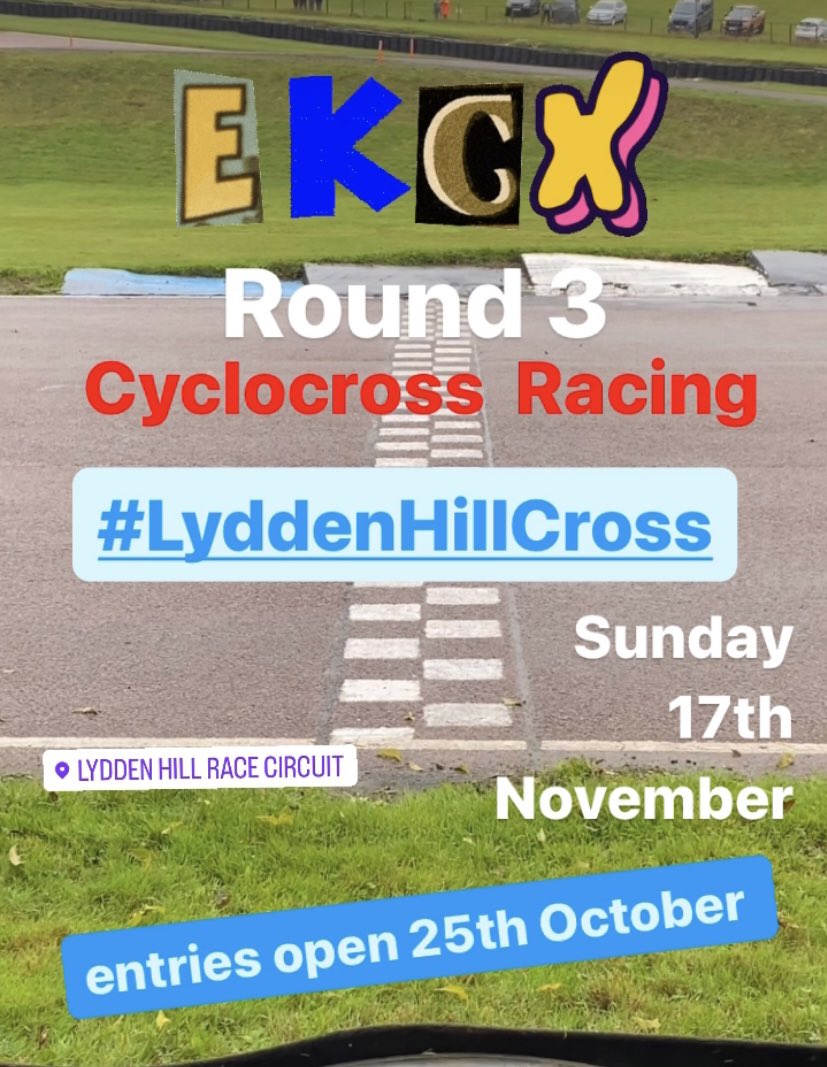 #LyddenHillCross - Sunday 17th November 

<a href="/EastKentCX/">East Kent Cyclo Cross</a> Round 3 <a href="/LyddenHill/">Lydden Hill Race Circuit</a> <a href="/LaVieEnVelo/">La Vie en Vélo</a> <a href="/herbertscycles/">herberts cycles</a> 

         🤩ENTRIES ARE OPEN 🤩

Entry Link 👉 britishcycling.org.uk/events/details…