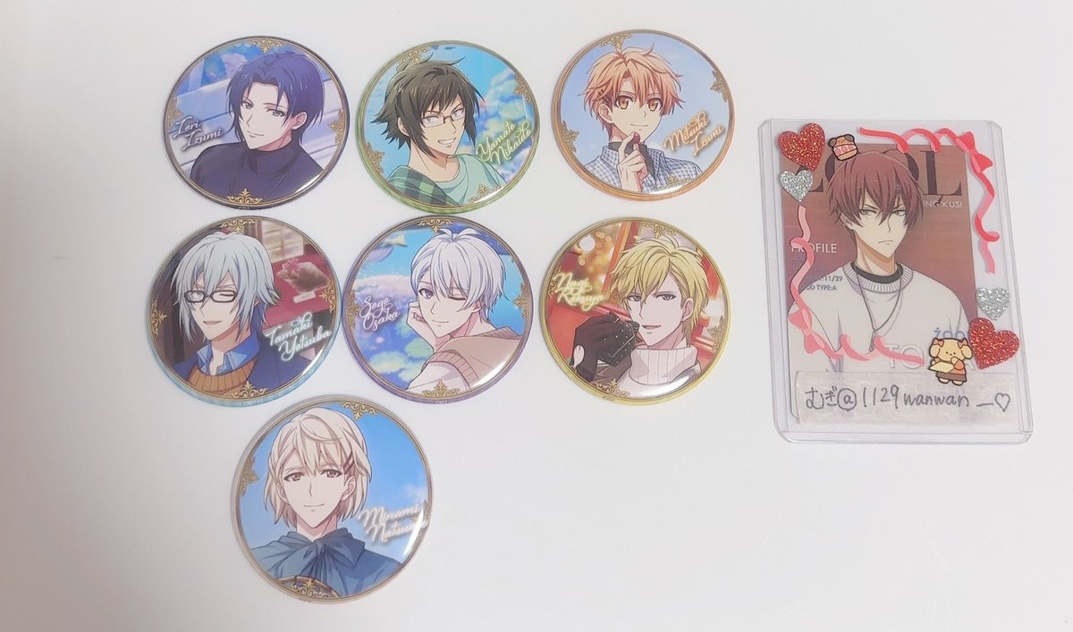 アイナナ アイドリッシュセブン カレンダー 缶バッジ アルミ 交換

【譲】一織⭐︎ 大和 三月 環 壮五⭐︎ ナギ 巳波

【求】定価＋送料

・⭐︎は無印1点含む譲渡のみ
・郵送or福岡市内手渡し

お気軽にお声掛けください🙇🏻