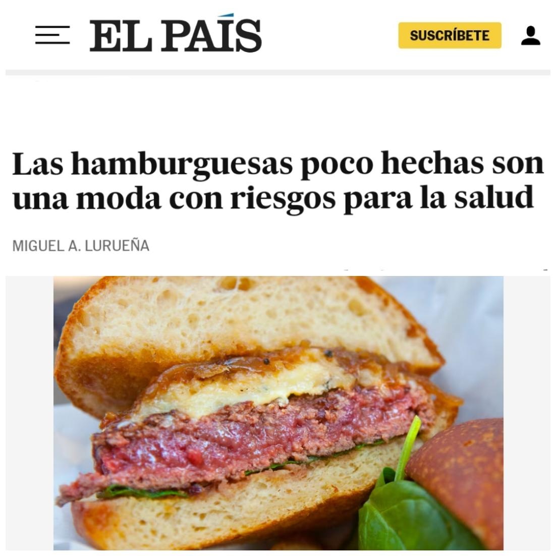 Comer hamburguesas poco hechas multiplica por 30 el riesgo de enfermar por "E. coli" verotoxigénica.
Os lo cuento en este artículo para <a href="/el_pais/">EL PAÍS</a> 
elpais.com/salud-y-bienes…