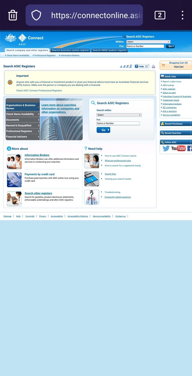 alexar (@mralexar) on Twitter photo Can we fund raise for ASIC to make a new website for lookups? It's been a century. Can we fund raise for ASIC to make a new website for lookups? It's been a century.