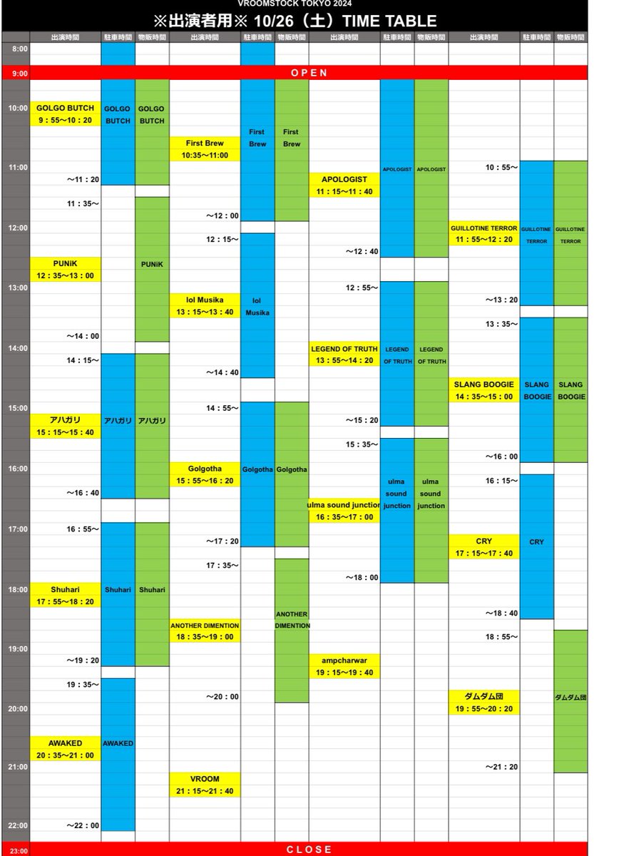 VROOMSTOCK1日目、明暮ありがとうございました！
やっぱ自然に囲まれての野外ステージは気持ちいい！
明日はulma sound junctionで出ますのでよろしくお願いしますー！

#明暮
#ulmasoundjunction 
lit.link/vroomstocktokyo
#おおばキャンプ村
#VROOMSTOCK