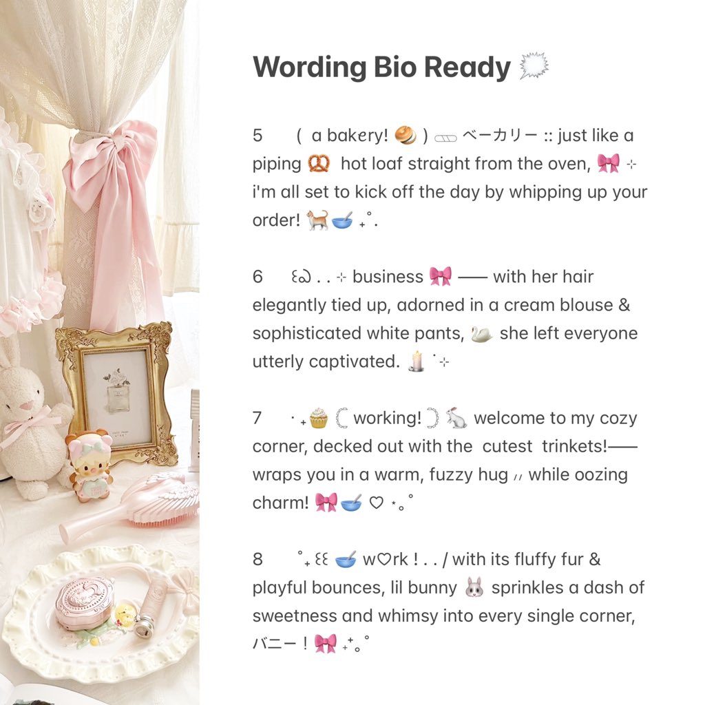 help repost please? thankyou! 🗯️

aurora punya 8 wording bio ready stock rs for business account ba yang bisa kalian take dengan harga 3.500 / each and take 3 for only 10.000 🎀🐰 see u di dm! 

#zonauang