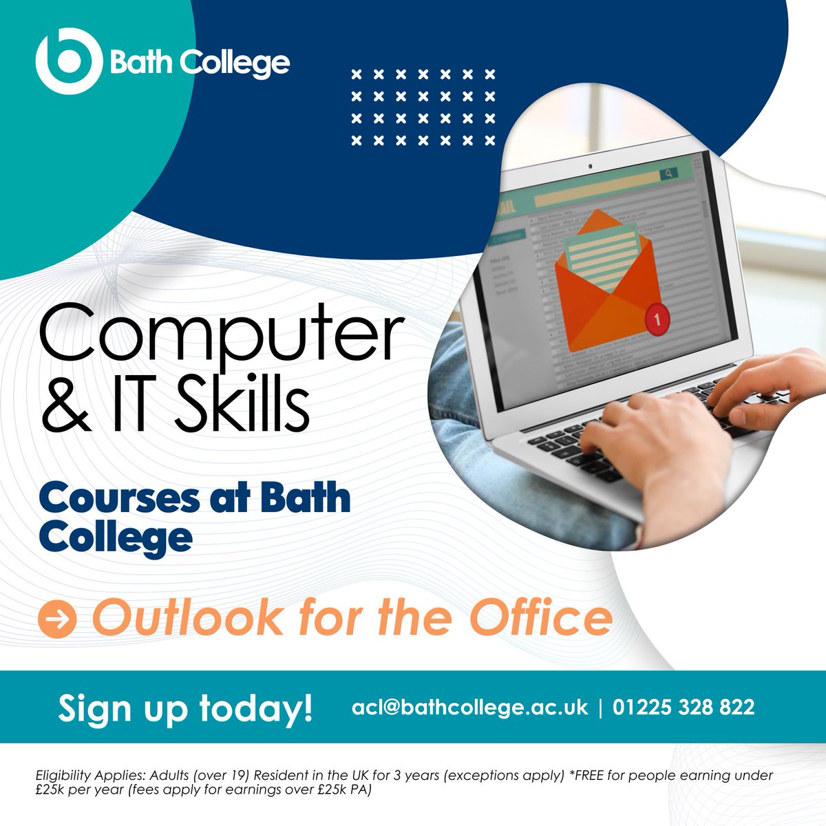 BathCollege's tweet image. Learn how to navigate Outlook effectively and make the most of its powerful features. City Centre Campus | 31/10/2024 - 01/11/2024 | Thursday to Friday | 09:30 - 13:00. Sign up today! 📧 acl@bathcollege.ac.uk | 📞 01225 328 822. Eligibility applies. #bathcollege #microsoftoutlook