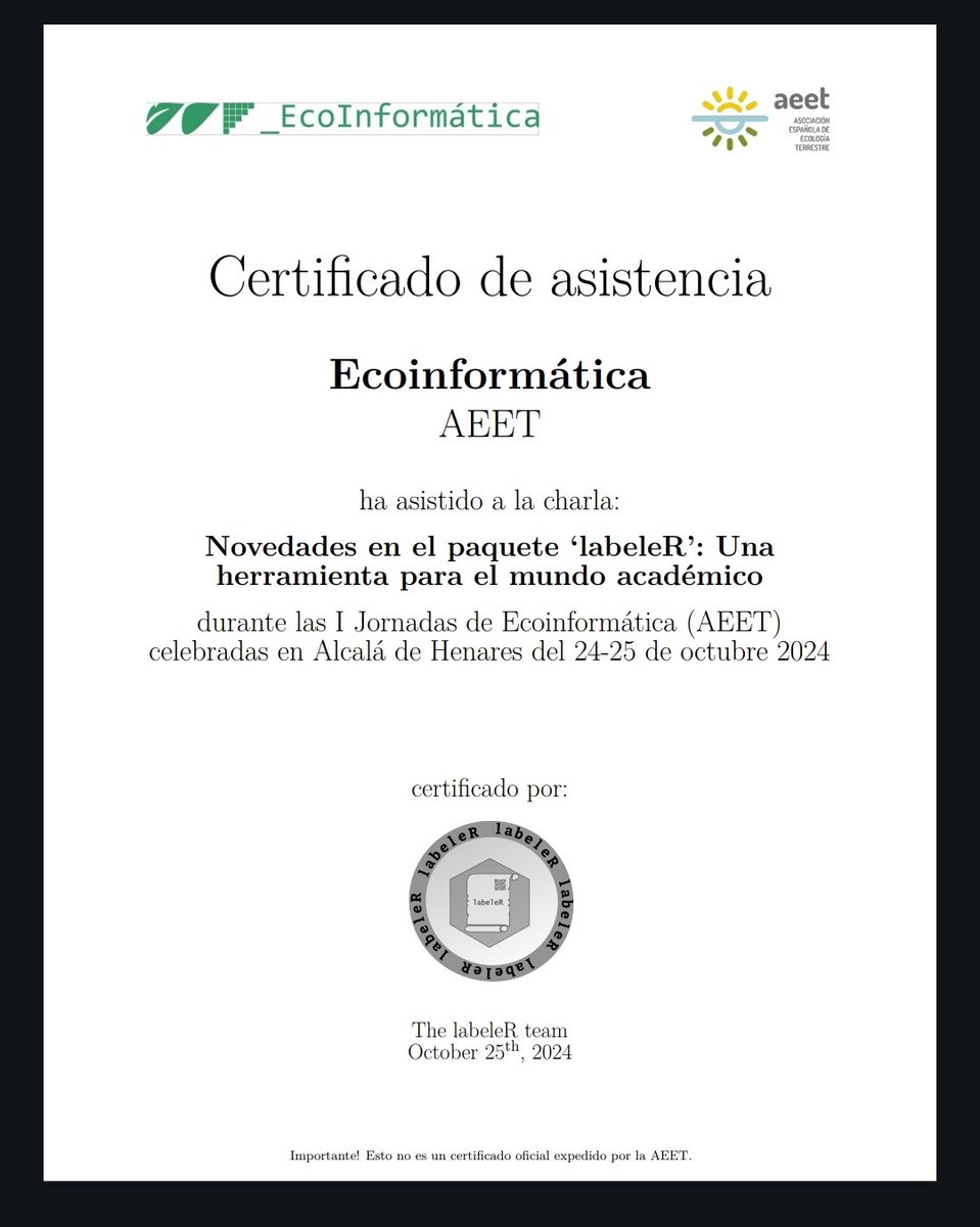 Ecoinformática AEET tweet media