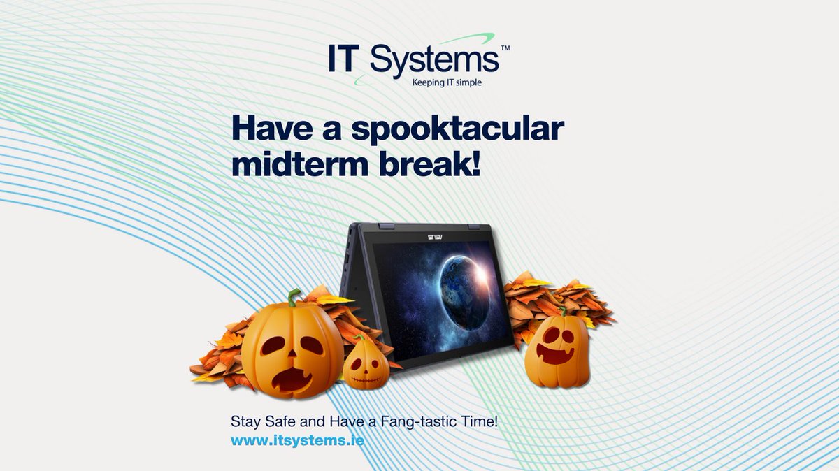 IT Systems (@itsystemsie) on Twitter photo As the Halloween midterm break approaches, stay safe and have fun! 🎃👻
#HalloweenBreak #StaySafe #FangTasticFun As the Halloween midterm break approaches, stay safe and have fun! 🎃👻
#HalloweenBreak #StaySafe #FangTasticFun