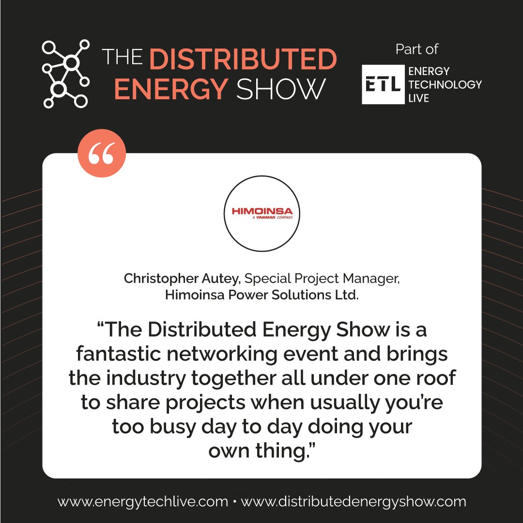 EnergyTechLive's tweet image. #TheDistributedEnergyShow is a great place to meet and connect with all areas of the distributed energy industry. 

Find out how to get involved for 2025: vist.ly/3mjqzqp

#ETL25 #DES25 #ESS25 #EnergyTechnologyLive