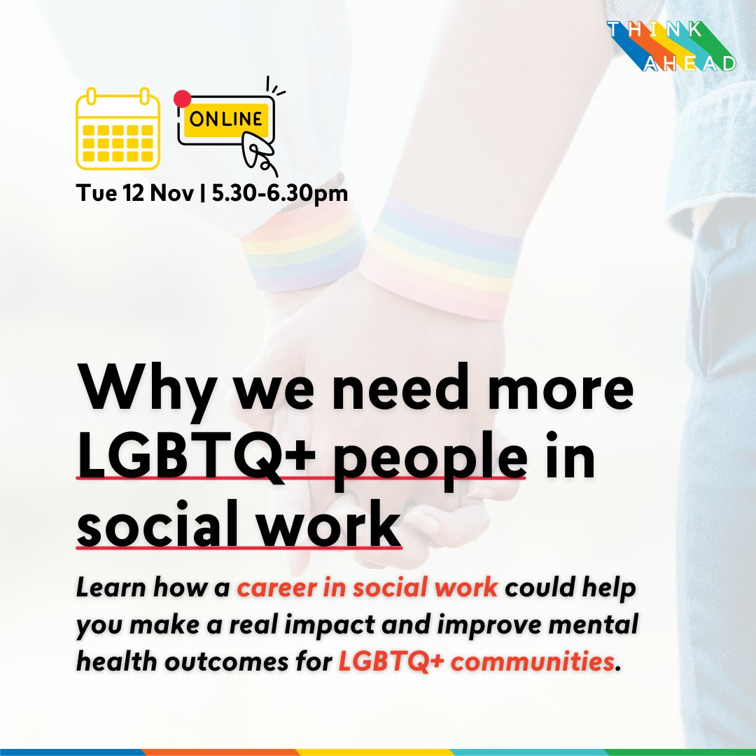 ThinkAheadMH's tweet image. We’re on a mission to ensure the mental health workforce reflects the people it supports.

Our next two online events explore why we need more neurodiverse and LGBTQ+ people in social work.

🗓️ Tue 12 &amp;amp; 26 Nov 5.30-6.30pm

🔗 i.mtr.cool/xlszfgtgqr

#ThinkAheadProgramme