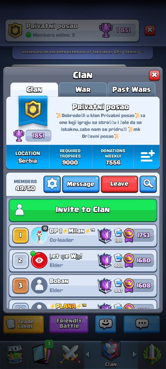 "Big win for our clan in Clash Royale! 🏆💥 We’re on the rise, and we want you to be part of it! Join Privatni posao and let’s dominate the arena together. Don’t miss out on the action – see you in the clan! #ClashRoyale #ClanVictory #PrivatniPosao"