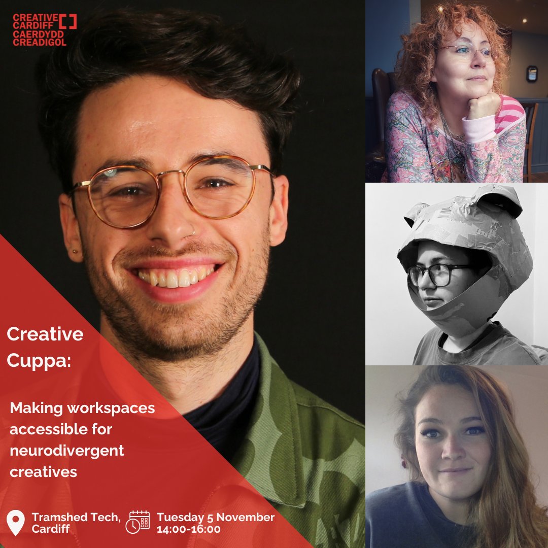 Caerdydd Creadigol | Creative Cardiff (@creativecardiff) on Twitter photo November's Creative Cuppa: Making workspaces accessible for neurodivergent creatives 🎨✨
Panelists include Alisha Ahmed from <a href="/GlitterCymru/">GlitterCymru</a>, Rosie Higgins from <a href="/unquietmedia/">Unquiet Media</a> and Rey Hope from <a href="/DyddiauDu/">Dyddiau Du</a>!
🗓️ Tues 5 Nov
📍 <a href="/TramshedTech/">Tramshed Tech</a>
⏰ 14:00
🔗eventbrite.co.uk/e/103891659650… November's Creative Cuppa: Making workspaces accessible for neurodivergent creatives 🎨✨
Panelists include Alisha Ahmed from <a href="/GlitterCymru/">GlitterCymru</a>, Rosie Higgins from <a href="/unquietmedia/">Unquiet Media</a> and Rey Hope from <a href="/DyddiauDu/">Dyddiau Du</a>!
🗓️ Tues 5 Nov
📍 <a href="/TramshedTech/">Tramshed Tech</a>
⏰ 14:00
🔗eventbrite.co.uk/e/103891659650…
