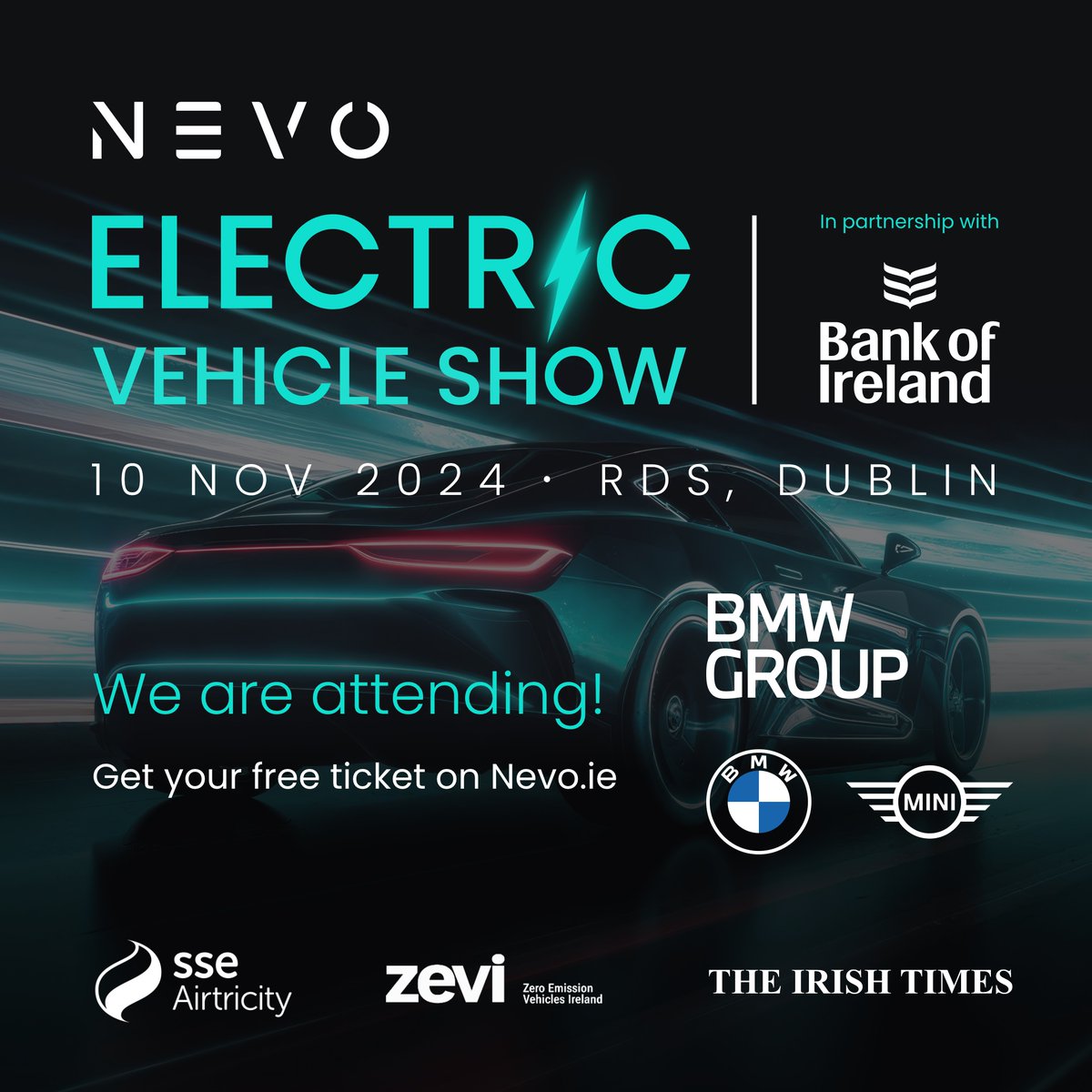 We’re attending <a href="/nevoireland/">Nevo</a>, Ireland’s largest electric vehicle show, on 10th November in the RDS!

Come visit us at stand 35 to test drive the all-electric BMW iX1 and iX2.

Get your free tickets here:
eventbrite.ie/e/nevo-electri…

See you there!

#BMWIreland #BMWiX1 #BMWiX2