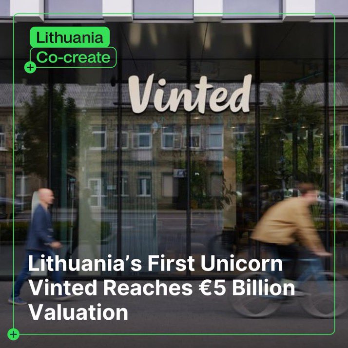 LTinRamallah's tweet photo. 👗 @vinted , Lithuania’s 🇱🇹 first unicorn, has reached a €5 billion valuation. This milestone is significant for Lithuania as it highlights the country’s growing tech ecosystem and innovation potential. #Vinted #Lithuania #LithuaniaCoCreate #CoCreateSolutions https://t.co/ocRTUXiyPJ