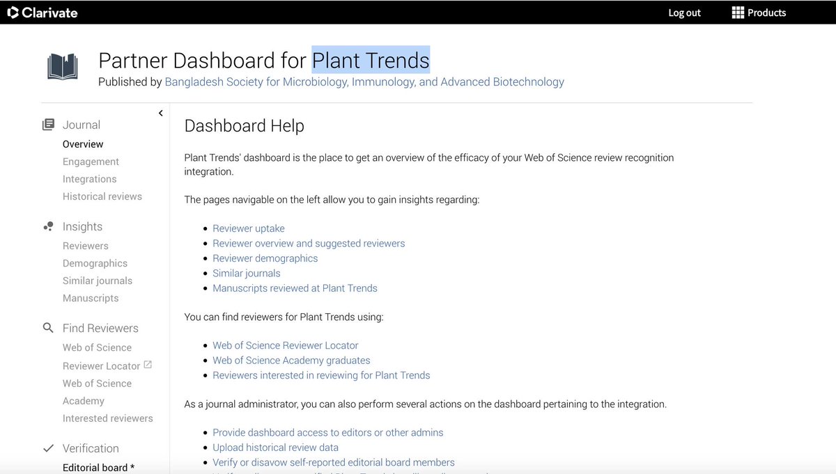 PlantTrends's tweet photo. Great news: @PlantTrends  has received a dashboard from the @Web_of_Science. @PlantTrends is one step forward in providing @Editors and @Reviewers recognition integration. Thanks to all authors and contributors. https://t.co/NV9Fd3NiaX