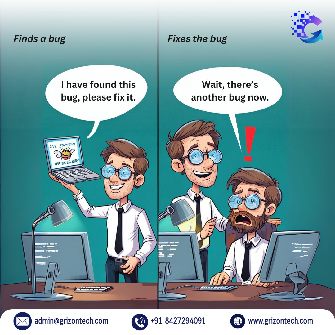 GrizonT's tweet image. he never-ending saga continues!   
#BugSquad #DeveloperStruggles #QAChronicles #DebuggingDiaries #GrizonTech #FridayVibes #Memes